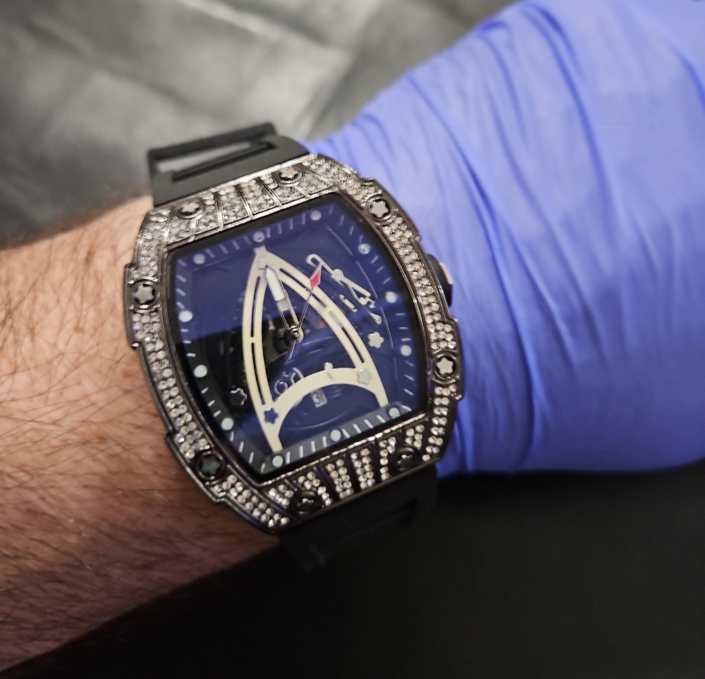 Men's Black Tourbillon Watch